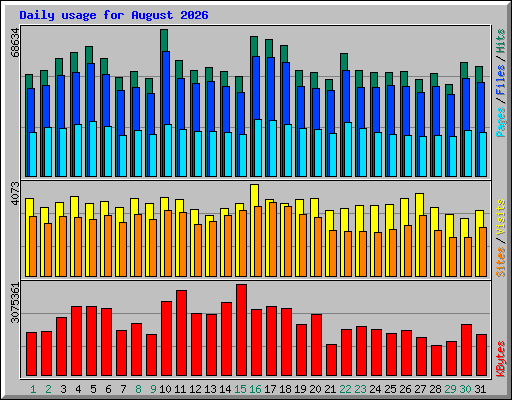 Daily usage for August 2026