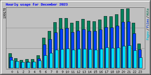 Hourly usage for December 2023