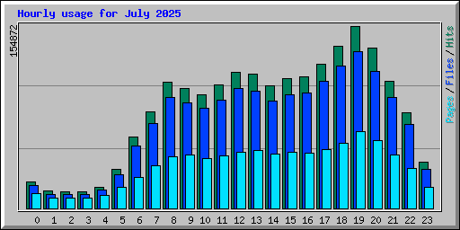 Hourly usage for July 2025