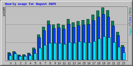Hourly usage for August 2025